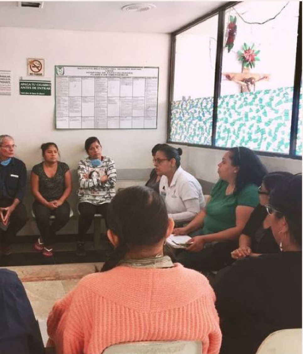 Dra. Verónica Alcántara en sesión grupal